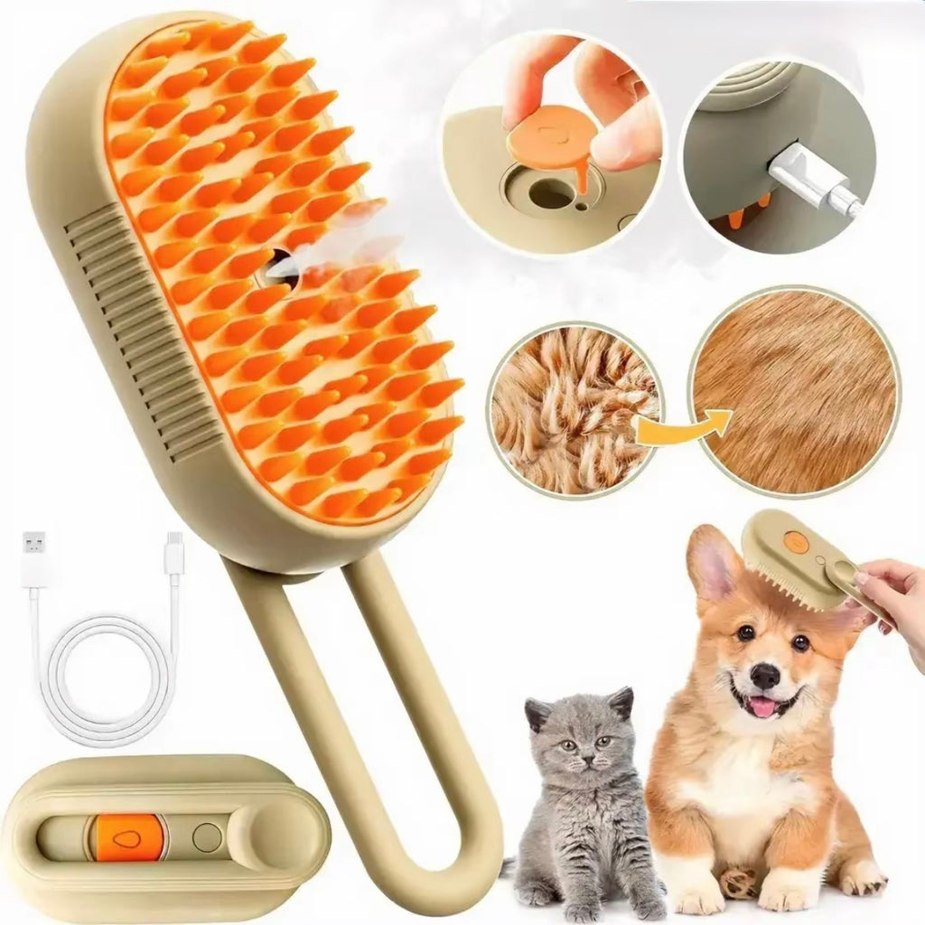 Spazzola a Vapore 3 in 1 per Animali Domestici